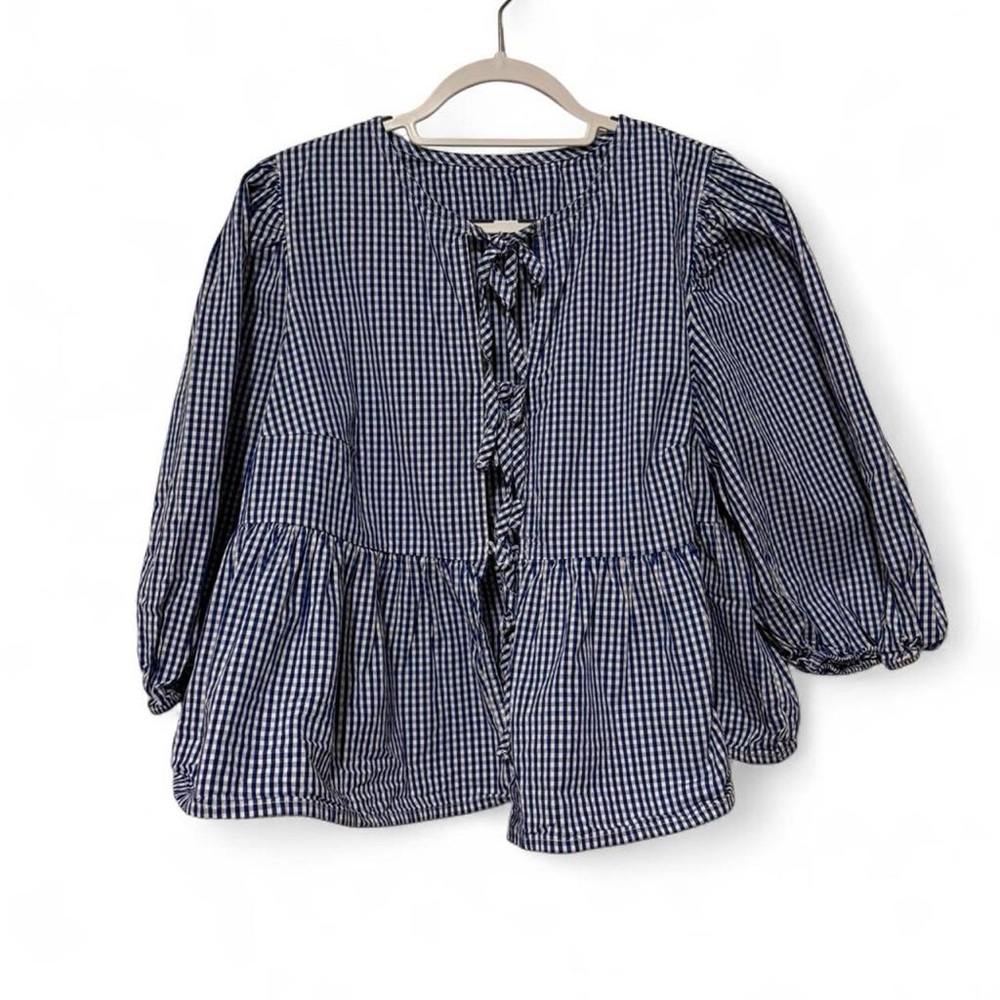Coquette gingham puffed sleep top with bows cotton‎ small